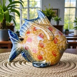 Vibrant Ceramic Fish Sculpture